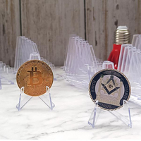 Supports de présentation de pièces de monnaie en acrylique, mini supports pour pièces de monnaie de collection, présentoirs transparents en plastique pour médailles, porte-badges ultra transparents