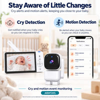 Moniteur vidéo pour bébé à double mode 5 pouces ABM720S, caméra de surveillance sans fil pour crèche avec application, écran local et visualisation à distance