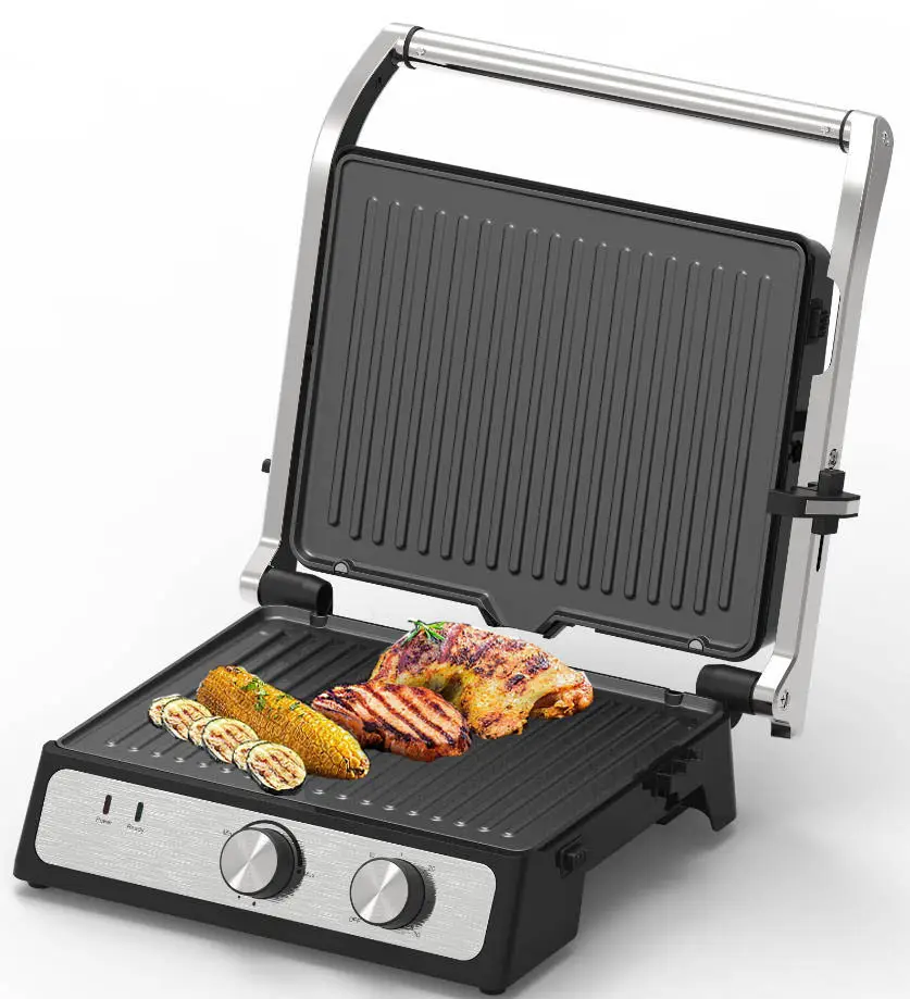 4 slice detachable contact grill pan with dual knob control portable press sandwich grill panini electric contact grill