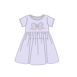 open lace back dress Paillettes Bicolor Stripes Dress