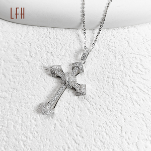 Colar pingente cruz dourada, joia dourada pingente cruz - Product Image 5