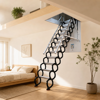 Escalier escamotable télescopique invisible en alliage de titane et de magnésium au design moderne pour villa de luxe et loft