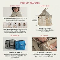 Sac de transport portable pour petits chiens avec plusieurs poches et design en maille respirante pour les promenades, les voyages et les trajets quotidiens