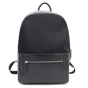 Fashion Handmade Black Back Packs Waterproof Leather Laptop Bags Custom Backpacks for Men