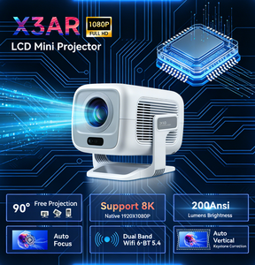 Proyector de Cine en Casa Inmersivo <span class=keywords><strong>4K</strong></span> LED con Enfoque Automático |   Android 14 WiFi 6 |   Soporte 1080P 8K |   3D |   Auriculares Portátiles para Dormitorio y Juegos con Cancelación de Ruido de 30dB - Product Image 1
