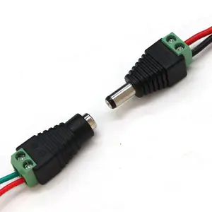 DC erkek ve kadın monitörlü kamera priz 5.5*2.1mm konnektör fiş adaptörü CCTV terminalleri için itme tipi hızlı güç konektörü