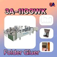Plegadora y Encoladora Automática 3A-1100WK para Cajas Rectas de Cartón o Cartón Corrugado Tipo E