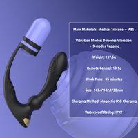 Masseur de prostate en silicone à télécommande S-HANDE, plug anal IPX7, anneau pénien, jouets sexuels pour hommes