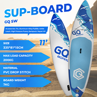 Planche de paddle gonflable OEM en gros 335x81x15cm avec technologie Drop Stitch, pagaie en aluminium et pompe à aileron