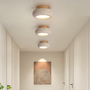 Wabi Sabi Style Ceiling Light Solid Wood Led Entryway Hallway Lighting Guesthouse Hotel Corridor Fixture - Product Image 2