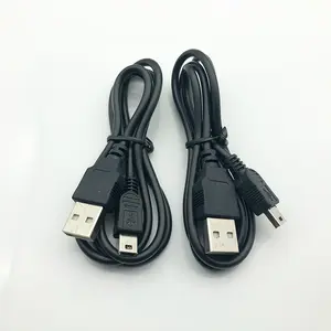 Kabel adaptor pengisian daya Data laris, kabel adaptor Usb 2.0 A Male Ke Mini 5 Pin B terbaik hitam panjang 80/100 Cm kabel Data kabel ekstensi Usb