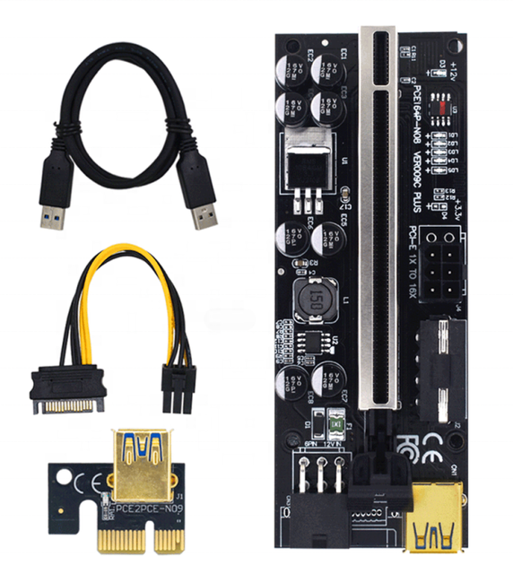 Upgraded PCIE Riser Ver 009C Plus Video Card Extension Cable Adapter PCI Express Riser VER009C PCIE X16 Riser Card