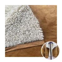 Tissu en cuir suédé solide collé de polyester micropolaire de haute qualité de l'usine chinoise pour veste manteau d'hiver coupe-vent