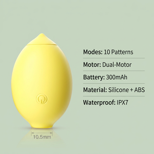 Vibrador Sexual Femenino de Silicona ABS Seguro para el Cuerpo, Mini Limón Bonito y Lindo, Silencioso, de Doble Cámara, con Succión y Vibración del Clítoris - Product Image 2