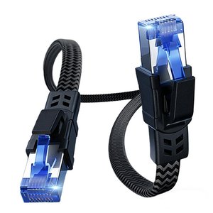 AT8 <b>Braided</b> Flat Ethernet Cable 40Gbps 2000MHz SFTP RJ45 Network Patch <b>Cord</b> - Product Image 2