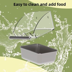 Comedero de Acrílico Antisalpicaduras e Impermeable para Loros, Dispensador Interno Colgante Antiderrames con Percha Esmerilada para Periquitos y Cacatúas - Product Image 3