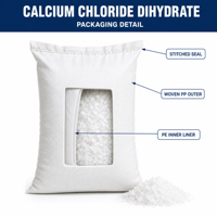 Chlorure de calcium dihydraté CAS 10035-04-8, poudre chimique en flocons blancs