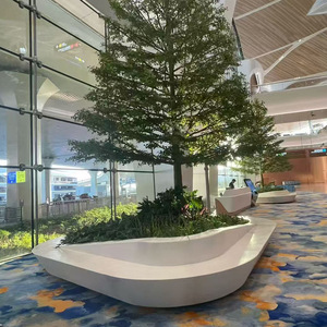 Nuevos Bancos de Arte Creativo Magic Stone, Irregulares, de Hormigón UHPC, para Jardín, Aeropuerto, Áreas de Descanso, con Espacio para Árboles, 3 cm de Grosor - Product Image 3