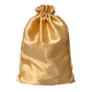 Saç uzatma ipek saten püskül İpli çanta ambalaj çanta için özel Logo peruk çanta