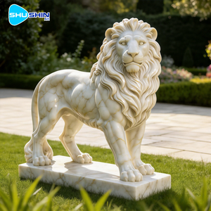 <span class=keywords><strong>Statue</strong></span> di Leoni a Grandezza Naturale in Marmo Naturale, Design Moderno, Fatte a Mano, Durevoli, per Decorazione Esterna di Giardini, Ville e Chiese, Colore Personalizzabile - Product Image 5