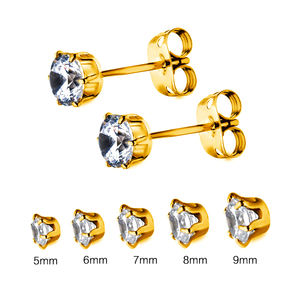 GZN Pendiente de gran tamaño Par de 6 puntas Juego de pendientes redondos CZ ASTM <span class=keywords><strong>Helix</strong></span> Pendiente 5/6/7/8/9mm Pendientes - Product Image 6
