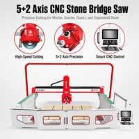 Hongyi 5 axes automatique 45 degrés chanfreinage pont Cutter granit marbre pierre dalle sutting Machine
