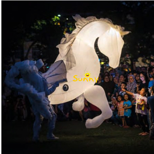 Disfraz de caballo blanco inflable para espectáculo, disfraz de unicornio para carnaval, espectáculo, festival español - Product Image 6