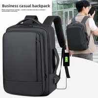Sac à dos de voyage d'affaires unisexe extensible haute capacité, en denim ultra-léger avec doublure en nylon, sensation premium, pour le transport transfrontalier
