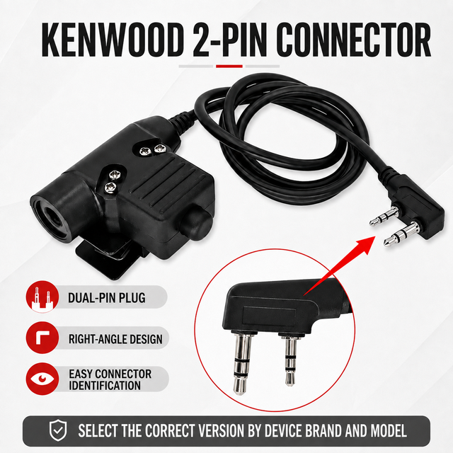 Z TAC U94 PTT Adapter Mobile 2 Pin 7.0mm Plug Push to Talk Baofeng Radio Outdoor Sports Tactical Ptt