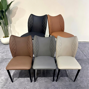 Silla Moderna de Piel Sintética para Sala de Estar, Respaldo Acolchado, Patas de Metal, Diseño Contemporáneo, Muebles para el Hogar - Product Image 3