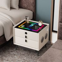 Table de chevet intelligente à chargement sans fil sept couleurs, table de chevet polyvalente