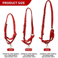 Collier réglable bleu et rouge pour bétail, en toile, pour chevaux et bovins, laisse épaisse pour veau, collier pour vache