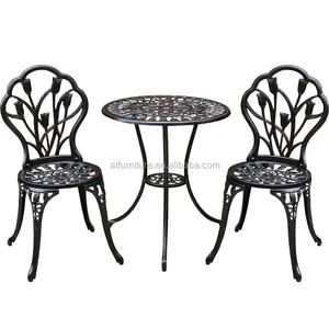 Tulip Cast Aluminum Outdoor 3-Pieces Bistro set Patio möbel