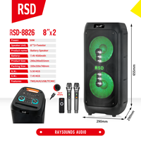 Haut-parleur sans fil avec microphone intégré, double 8 et 6,5 pouces, lumières RVB colorées, batterie 4500 mAh, prise en charge FM, TF/USB – Vente directe usine