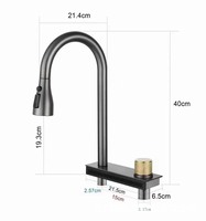 Robinet de cuisine extractible YMC 304 en acier inoxydable, chaud et froid, avec jet pluie, rotation à 360 degrés, mitigeur d'évier doré