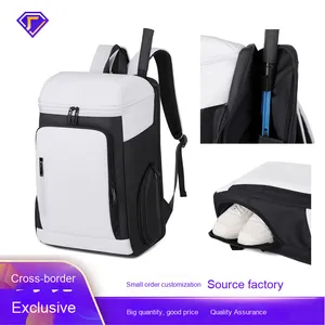 Sac à dos de sport tendance grande capacité imperméable pour badminton et tennis avec compartiment à chaussures zippé et impression de logo personnalisée - Product Image 3