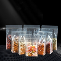 Sacs d'emballage alimentaire refermables à zip-lock sacs de pochette transparents Doypack à fermeture à glissière avec support de riz à fond plat