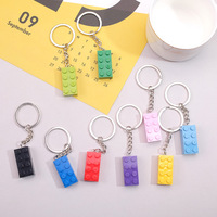 2025 blocs de construction porte-clés 2x4 Llavero LOGO personnalisé porte-clés bricolage MOC sac breloque voiture ornement petite particule haute briques