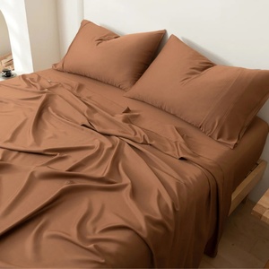 Soft Cooling Bamboo Fabric Queen <b>King</b> <b>Size</b> Custom Natural Bamboo Bedding Set with Pillowcase for Hotel Eco-friendly - Product Image 4