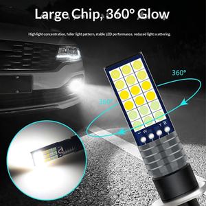 Nouvelle ampoule LED de phare antibrouillard avant pour voiture H1 H3 12V 10W 36 LED 3030, phare tricolore pour moto - Product Image 4