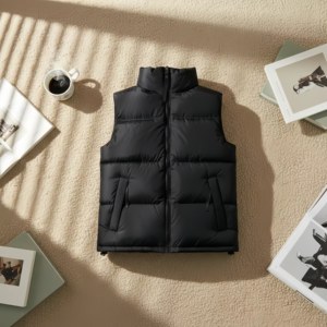Logo Designer <strong>Men's</strong> Winter Vest <strong>Lightweight</strong> Puffer Body Warmer Hooded Patchwork <strong>Gilet</strong> Custom Down Vest <strong>for</strong> <strong>Men</strong> - Product Image 3