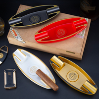 Cendrier à cigares JIFENG JF-M045 en mélamine 100% avec logo personnalisé, forme bateau, multicolore, promotionnel, 2 fentes, 60 anneaux de calibre