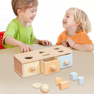 Baby Montessori Lernspielzeug aus Holz – Kinder Holzball-Schublade & Zielbox, Münzbox Entwicklungsmaterialien, Komplettset Montessori Spielzeug - Product Image 5