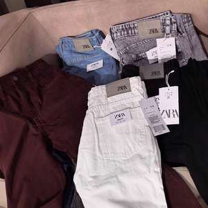 Nuovi <span class=keywords><strong>Jeans</strong></span> da Donna Invernali a Vita Media, Gamba Dritta, Tinta Unita, Casual, Moda Transfrontaliera, Abbinabili con Tutto, Vendita all'Ingrosso - Product Image 2