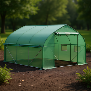 Serre tunnel haute de 11,5 pieds avec structure métallique, porte et fenêtres en maille pour usage en jardinage - Product Image 2