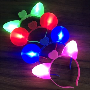 Glowing Cat <b>Ear</b> Headband Cartoon LED Light Up Party Accessory Youth Unisex Plastic - Product Image 2