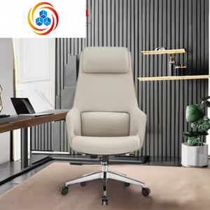 Silla Ejecutiva Moderna de Cuero de Lujo con Respaldo Alto, Reposacabezas Ajustable y Función Giratoria para Escritorios de Jefes/Gerentes - Product Image 3