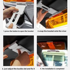 Pare-soleil universel portable de luxe pour voiture, anti-éblouissement jour et nuit, anti-feux de route, pare-brise pliable, lunettes de protection solaire relevables - Product Image 4
