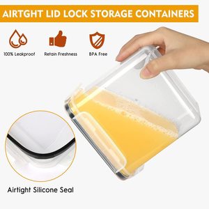 Bocal scellé multi-pièces Bocal alimentaire en plastique Bocal <span class=keywords><strong>de</strong></span> stockage Céréales céréales cuisine snack réfrigérateur boîte <span class=keywords><strong>de</strong></span> rangement - Product Image 3