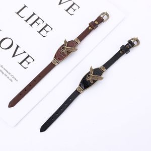Men's Stylish Viking <b>Leather</b> Wrap <b>Bracelets</b> Rock Punk Eagle Charm Male Wrist Jewelry Length Adjustable <b>Bracelet</b> - Product Image 5